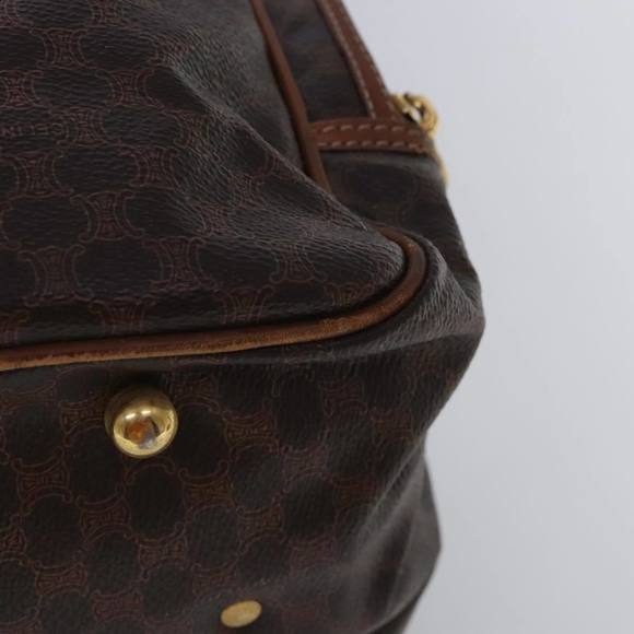 CELINE Macadam Canvas Hand Bag PVC Leather 2way Brown Gold Auth bs18774 - Picture 16 of 16